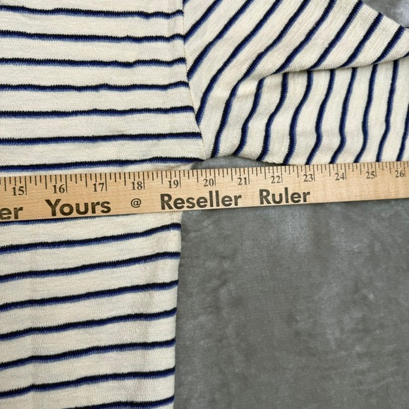 Marine Layer Playa Hoodie Women Small Blue Cream Striped *No Drawstring* $98 NWT - Picture 5 of 6